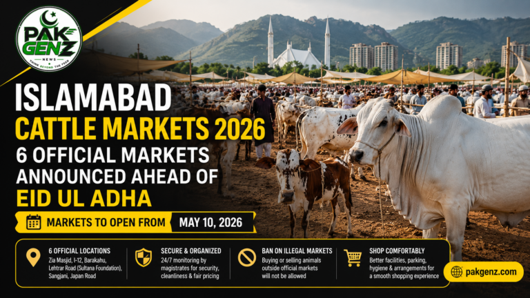 Islamabad Cattle Markets 2026 Announced Ahead of Eid ul Adha